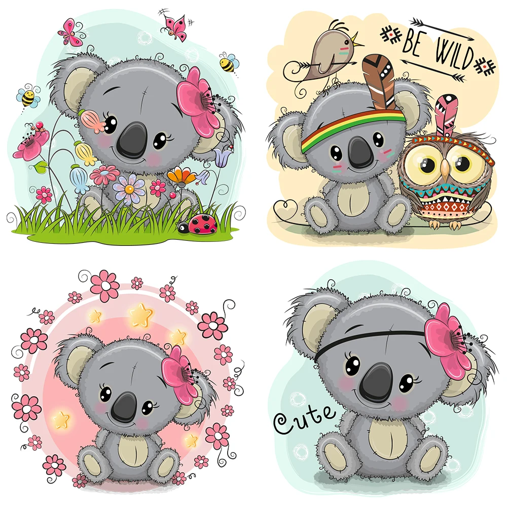 Коала патч на переводе наклейки одежду патчи для одежды DIY значки странные вещи