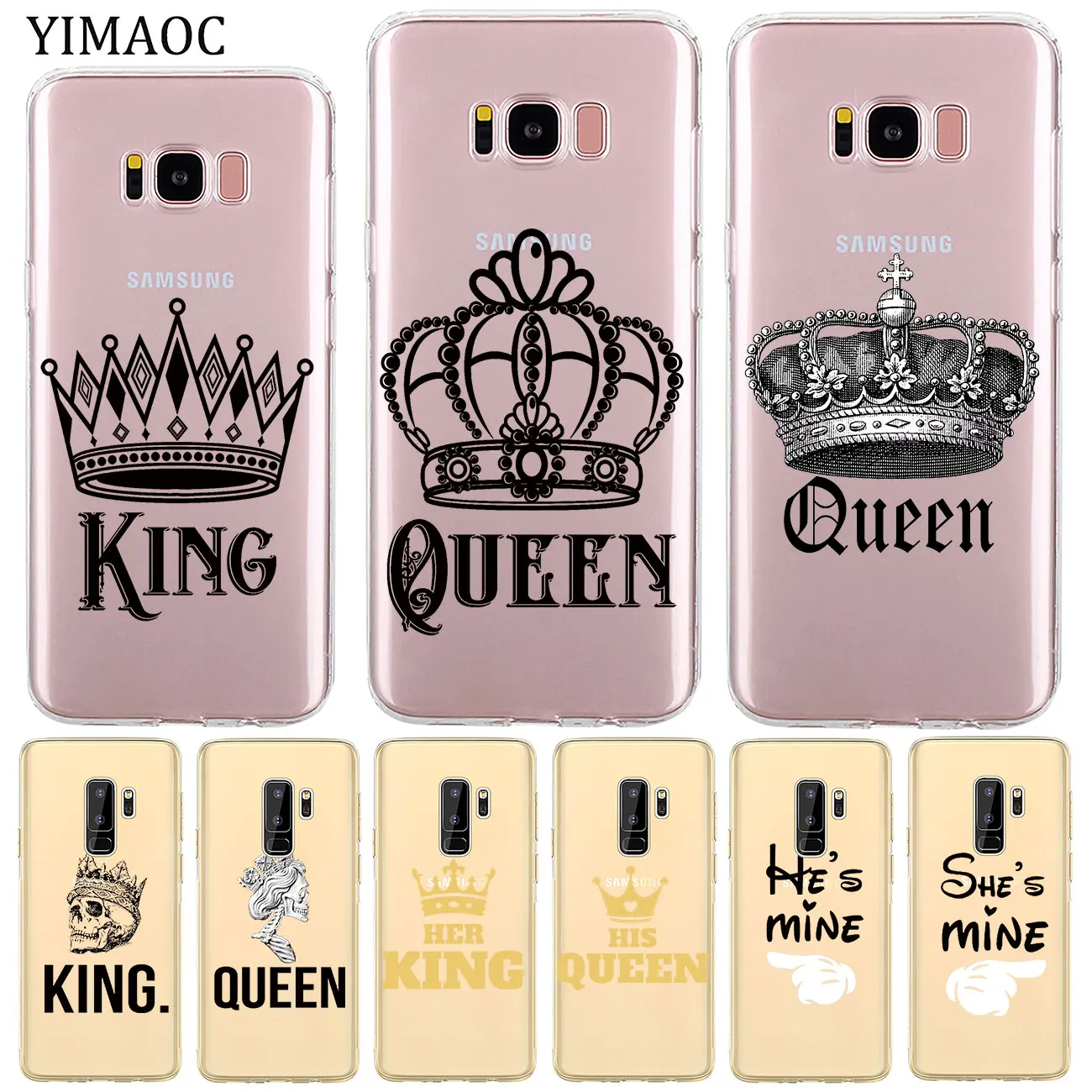 YIMAOC King Queen для влюбленной пары семьи чехлы мобильного телефона из мягкого