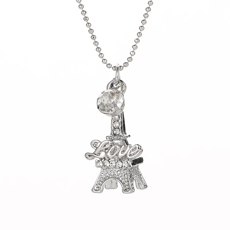 Bling Crystal Zirconia Love Letter Tower Pendant Silver Plated Necklaces for Women
Bling Crystal Zirconia Love Letter Tower Pendant Silver Plated Necklaces for Women