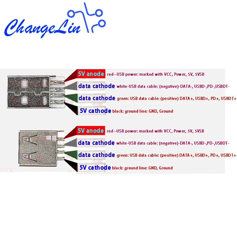 20 шт. Micro USB тип сварки штекер разъем белый черный зарядное устройство 5P