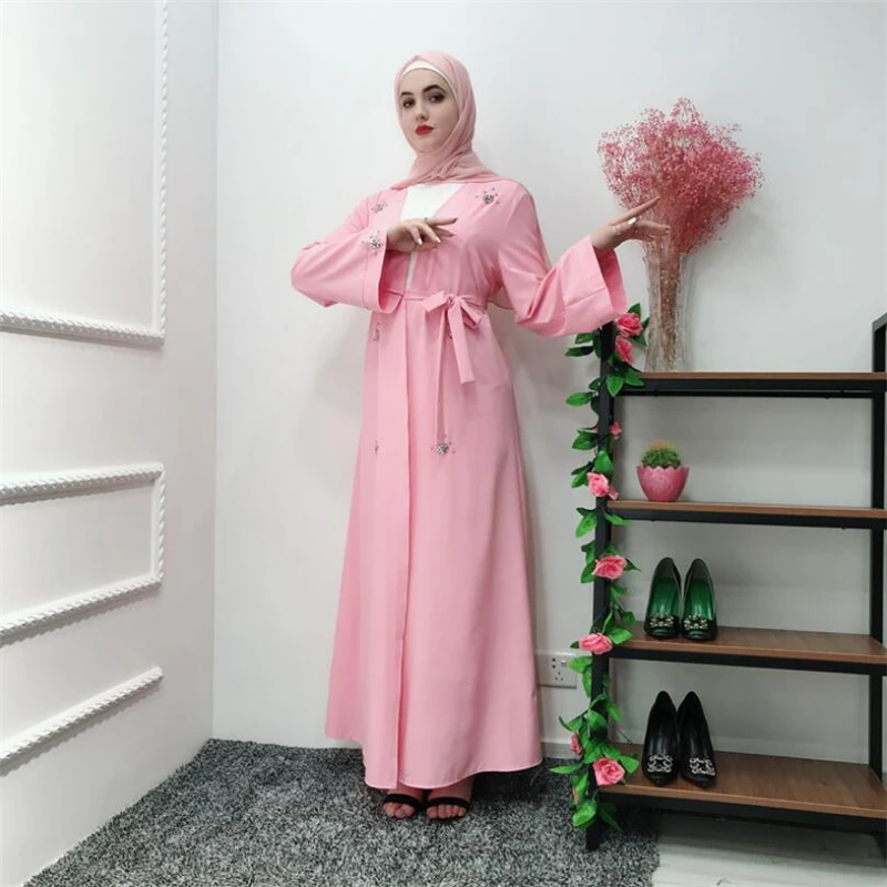 Eid 2019 abayas Черный розовый женское мусульманское турецкое платье в восточном стиле