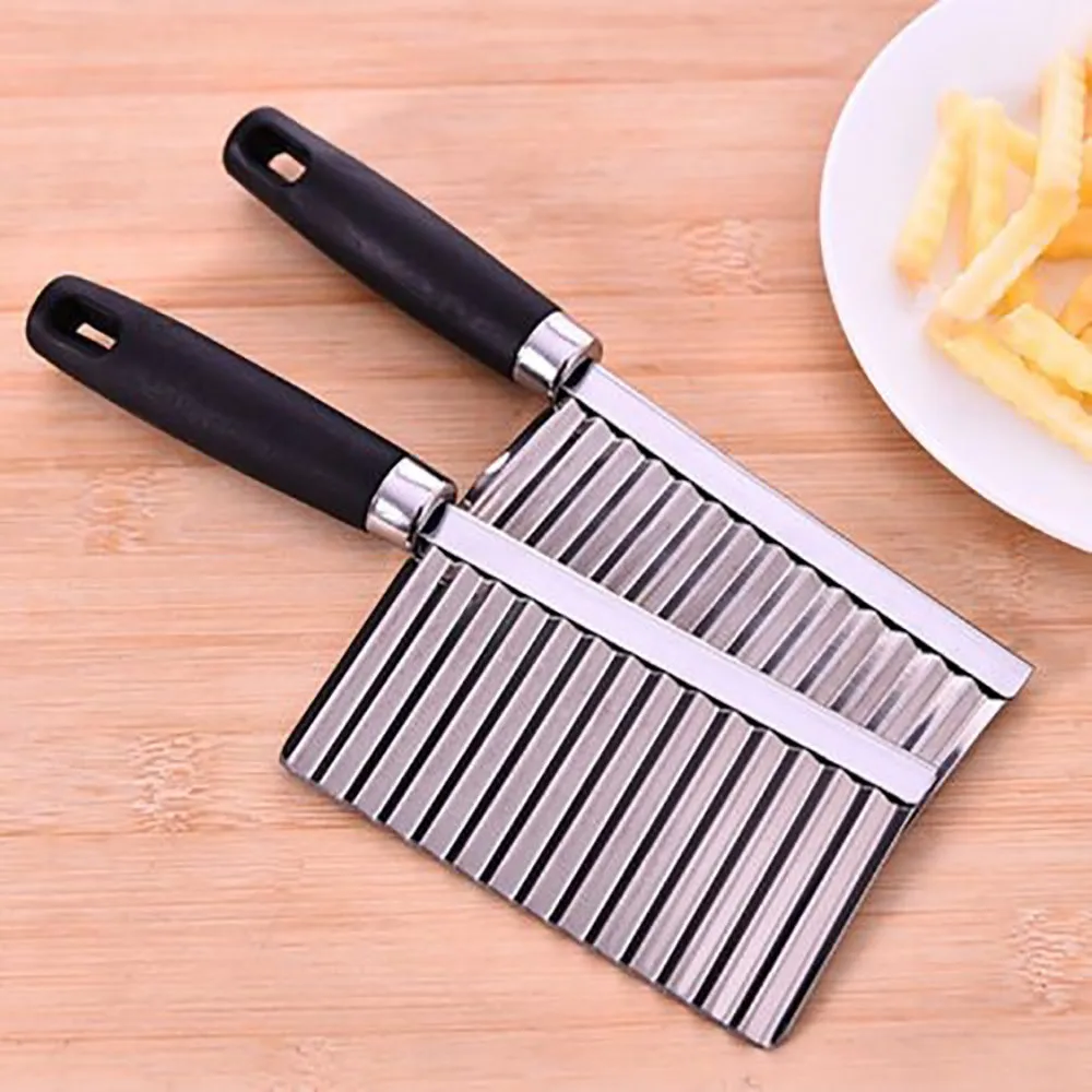 Stainless Steel Potato Chip Slicer Dough Vegetable Fruit Crinkle Wavy Slicer Knife Potato Cutter Chopper French Fry Maker #s11
Stainless Steel Potato Chip Slicer Dough Vegetable Fruit Crinkle Wavy Slicer Knife Potato Cutter Chopper French Fry Maker #s11