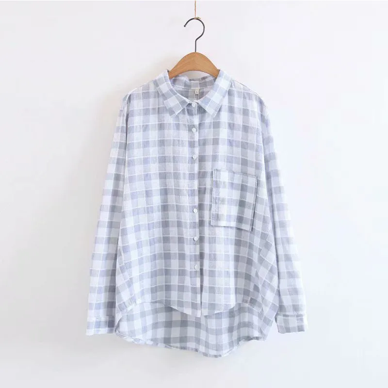 Zuolunouba Korean Version Of Summer Women Solid Color Plaid Shirt Sweet Harajuku Loose Casual Lady Linen Shirt Cardigan Shirt
Zuolunouba Korean Version Of Summer Women Solid Color Plaid Shirt Sweet Harajuku Loose Casual Lady Linen Shirt Cardigan Shirt