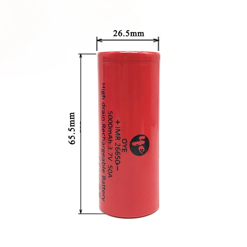 Новая литий-ионная батарея 26650-50A 5000 мАч 3 7 В аккумулятор большой емкости 26650 для