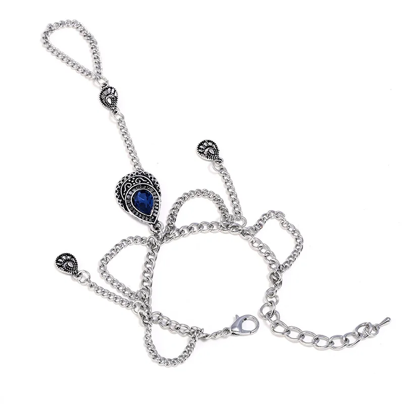 Female Adjustable Antique Silver Color Blue Crystal Bangles Arm Link Chain Bracelet & Bangle for Women Trendy Punk Boho Jewelry
Female Adjustable Antique Silver Color Blue Crystal Bangles Arm Link Chain Bracelet & Bangle for Women Trendy Punk Boho Jewelry