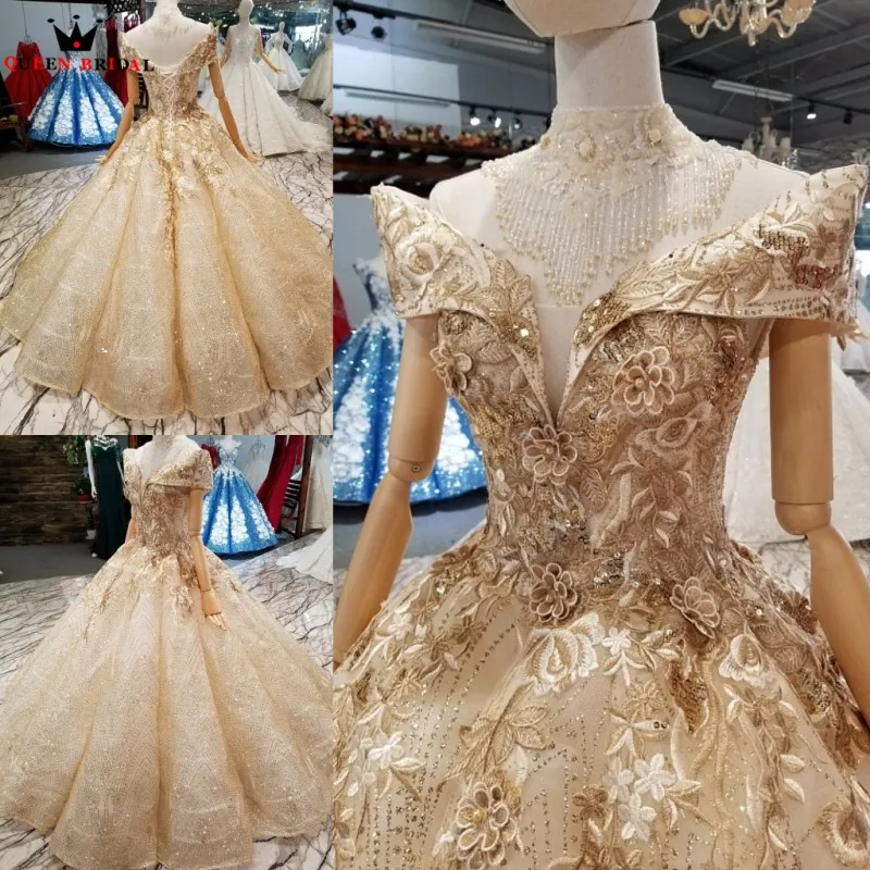 Luxury Gold Evening Dresses Ball Gown Crystal Beaded Lace 3D Flowers 2021 Real Photo Robe De Soiree Party Dress DW06
Luxury Gold Evening Dresses Ball Gown Crystal Beaded Lace 3D Flowers 2021 Real Photo Robe De Soiree Party Dress DW06