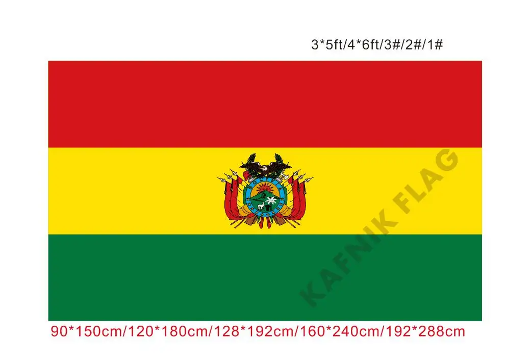 KAFNIK,free shipping 90x150cm/128*192cm/160*240cm/192*288cm big flags Bolivia Flag for Indoor Outdoor Decorative
KAFNIK,free shipping 90x150cm/128*192cm/160*240cm/192*288cm big flags Bolivia Flag for Indoor Outdoor Decorative