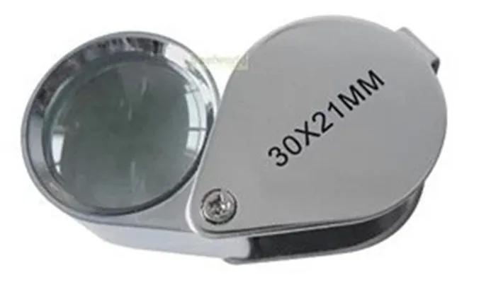 30x21mm Jewelry Appraisal 10X Magnifier Metal Folding Portable Magnifying Glass Lens
30x21mm Jewelry Appraisal 10X Magnifier Metal Folding Portable Magnifying Glass Lens