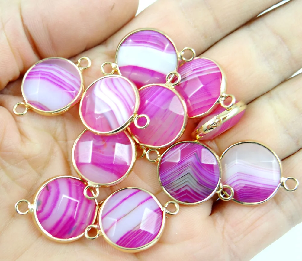 natural stone blue stripes Quartz Crystal Faceted Bracelet Gold Connector pendant for diy jewelry making Necklaces12pcs A2
natural stone blue stripes Quartz Crystal Faceted Bracelet Gold Connector pendant for diy jewelry making Necklaces12pcs A2