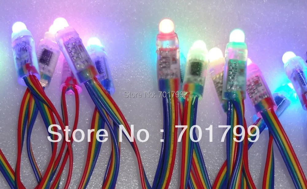IP68 DC5V 12 мм WS2801 пиксельный модуль полный цвет 50 шт. в нитке 256 Серая шкала