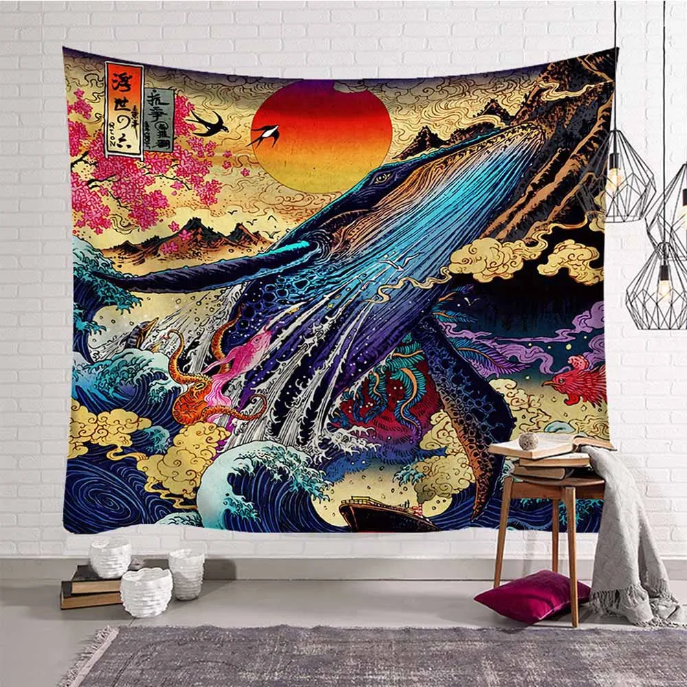 Japanese Psychedelic Ukiyo-e Tapestry Wall Hanging Farmhouse Dorm Decor Colorful Fish Wall Tapestry Thin Beach Towel Bedspread
Japanese Psychedelic Ukiyo-e Tapestry Wall Hanging Farmhouse Dorm Decor Colorful Fish Wall Tapestry Thin Beach Towel Bedspread
