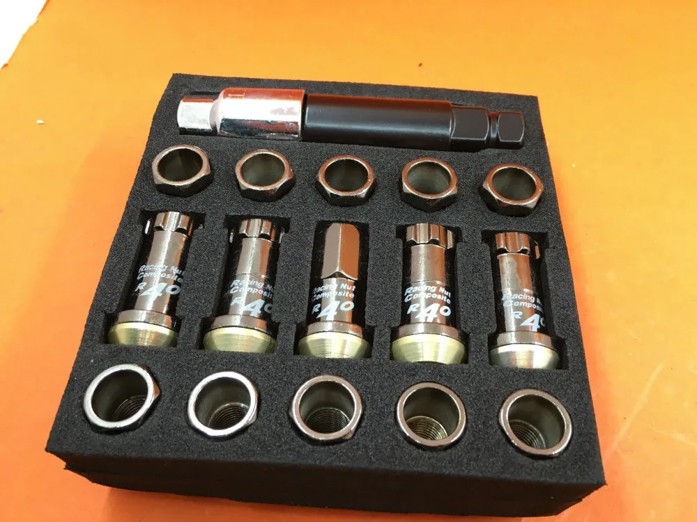 PROJECT KICS KYO-EI COMPO/SITE R/40 EXTENDED LUG NUTS W/LOCKS 12X1.5 Titanium black
PROJECT KICS KYO-EI COMPO/SITE R/40 EXTENDED LUG NUTS W/LOCKS 12X1.5 Titanium black