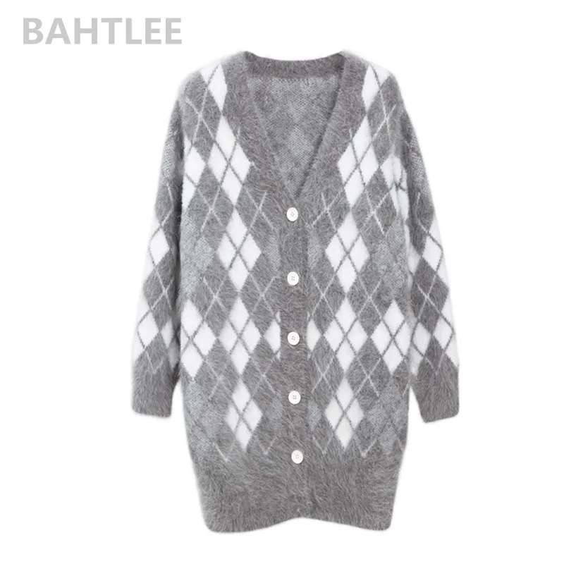 BAHTLEE Winter Women's Angora Cardigans Knitting Sweater Mink Cashmere Looser Fashion Brand Keep Warm Geometric Pattern Pocket
BAHTLEE Winter Women's Angora Cardigans Knitting Sweater Mink Cashmere Looser Fashion Brand Keep Warm Geometric Pattern Pocket