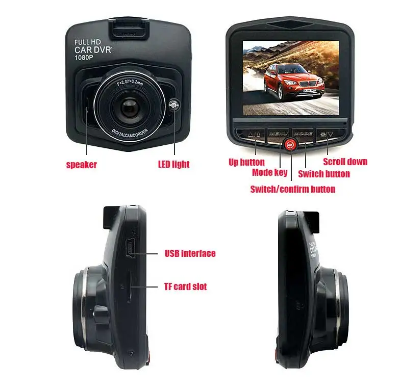 Автомобильный видеорегистратор Full HD 1080P с функцией ночного видения | Автомобили и
