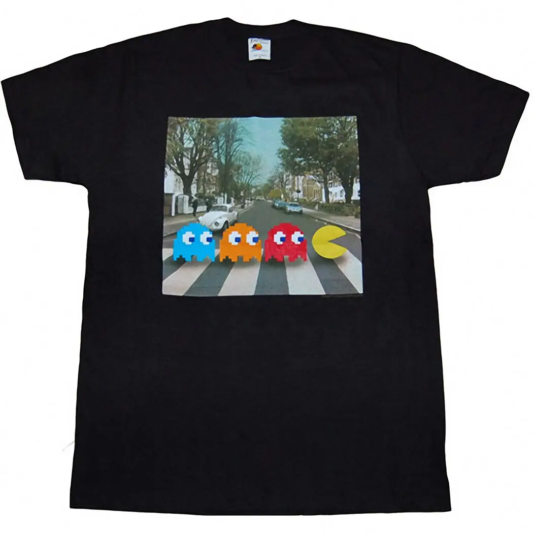 Pac-Man Abbey Road Crossing T-Shirt Summer Men'S fashion Tee 2019 t shirt Cheap wholesale tees 100% Cotton For Man | Мужская одежда