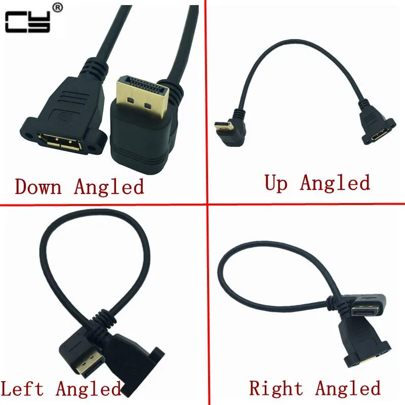 Gold DisplayPort DP90 Degree Angle Male Up & Down Left Right to Female Socket Panel Mount Extension 30cm cable Display Port
Gold DisplayPort DP90 Degree Angle Male Up & Down Left Right to Female Socket Panel Mount Extension 30cm cable Display Port