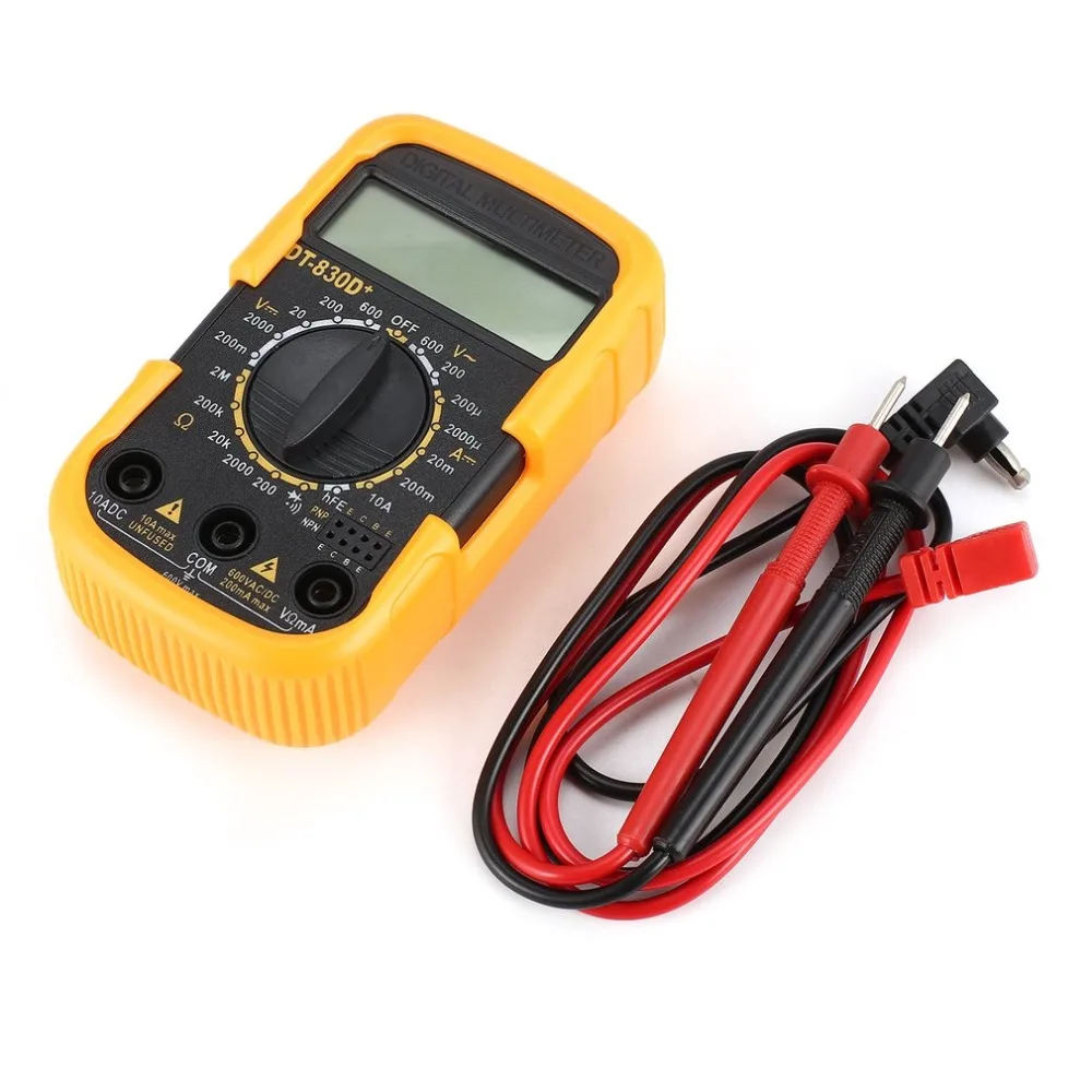 Карманный цифровой мультиметр DT830D + Mini, 2021 отсчетов, Постоянный/переменный ток, ампер, Ом, диод, тестер целостности цепи hFE, амперметр, вольтме...
Карманный цифровой мультиметр DT830D + Mini, 2021 отсчетов, Постоянный/переменный ток, ампер, Ом, диод, тестер целостности цепи hFE, амперметр, вольтме...
