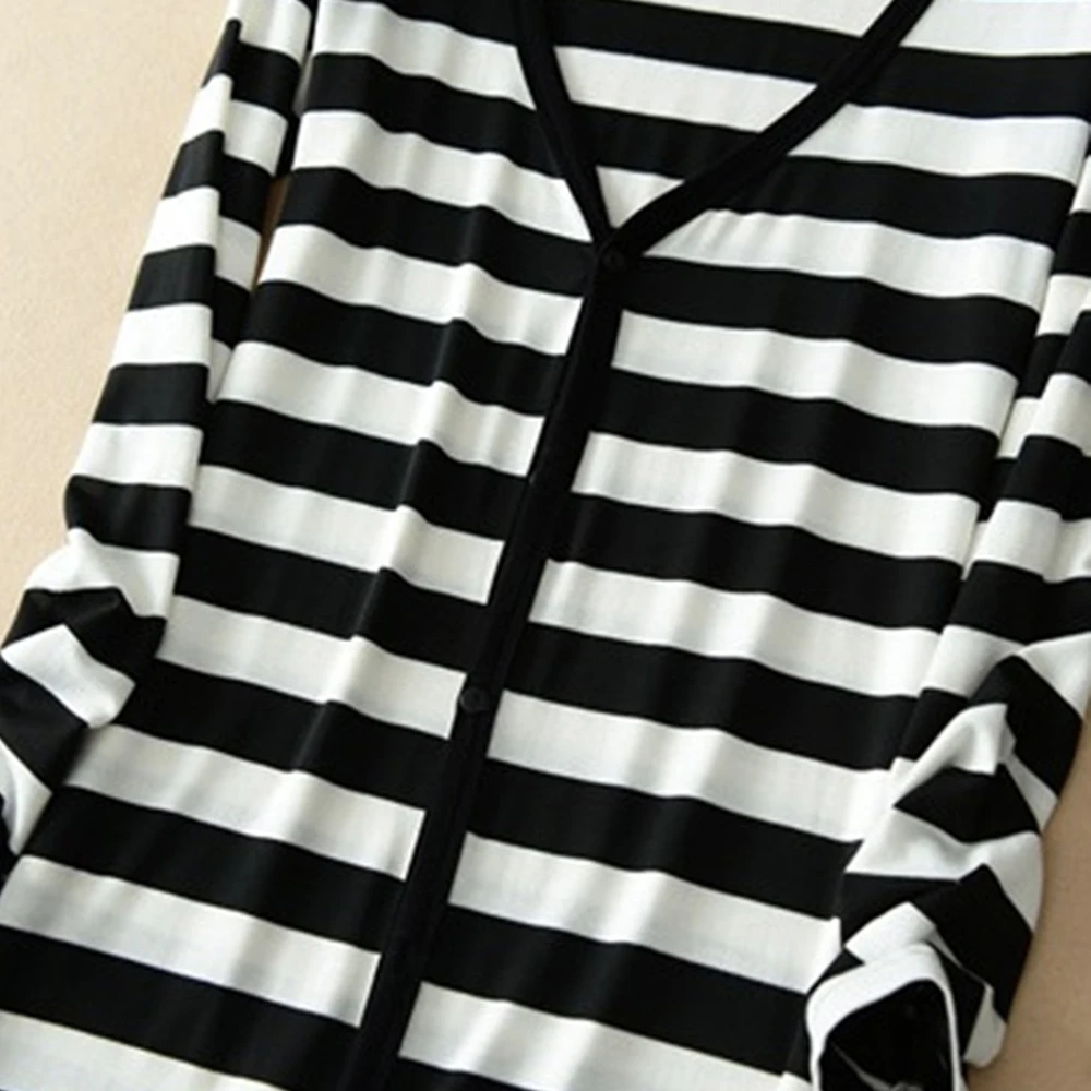 Misshow Black Striped Printed Long Cardigan feminino Autumn V-Neck Modal Thin Women Sweaters Femme Female Coat Cardigan
Misshow Black Striped Printed Long Cardigan feminino Autumn V-Neck Modal Thin Women Sweaters Femme Female Coat Cardigan