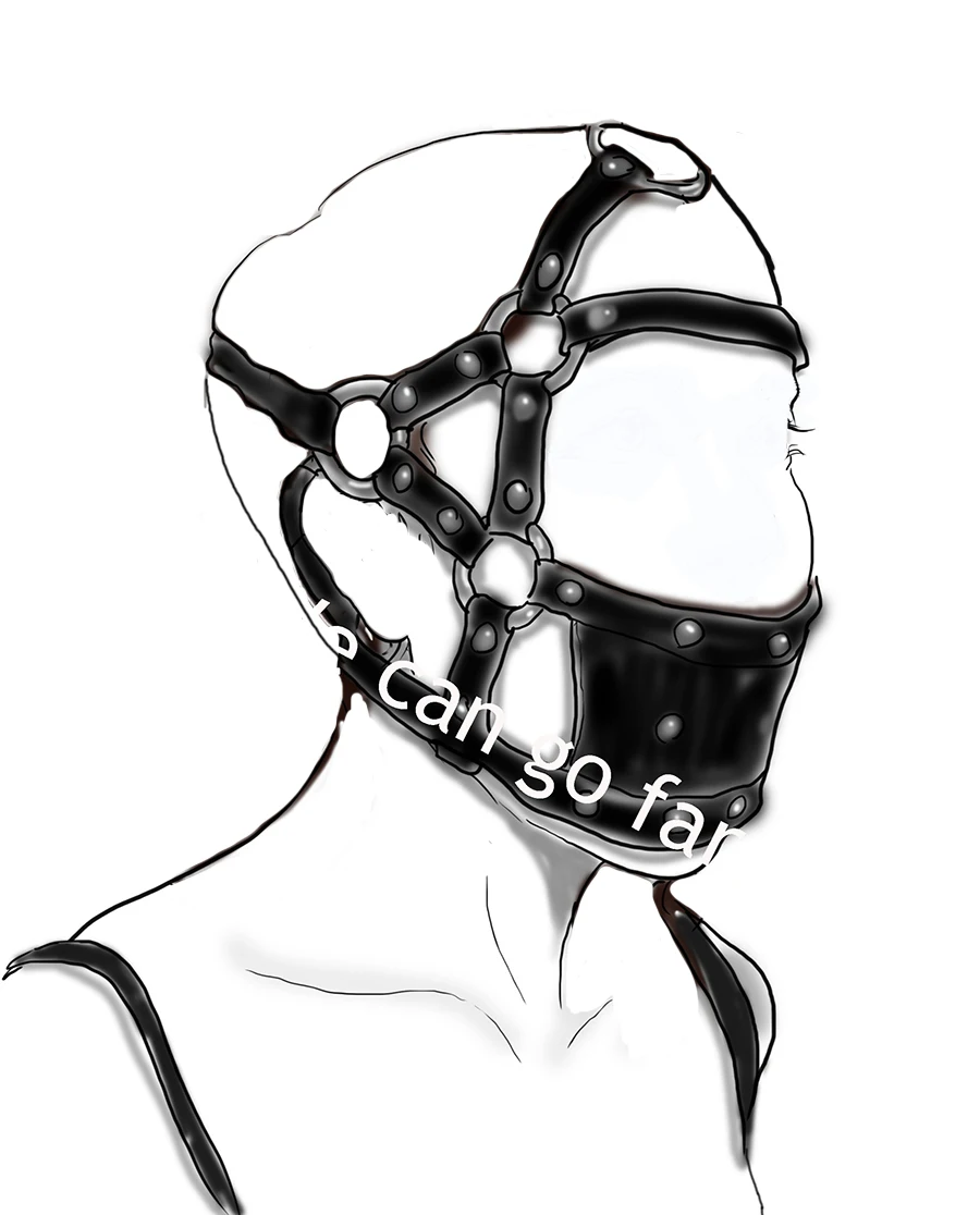 Leather Head Face Mask Muzzle BDSM Restraint Bondage Gag Harness Strap Party Cosplay Role Play Costume |