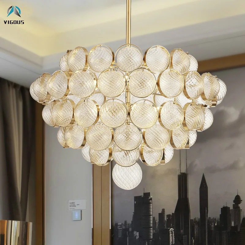 Post Modern Luxury Round Lustre Gold Metal Led Pendant Light Luminarias Glass Globes Rod Pendant Lamparas Lighting Fixtures
Post Modern Luxury Round Lustre Gold Metal Led Pendant Light Luminarias Glass Globes Rod Pendant Lamparas Lighting Fixtures