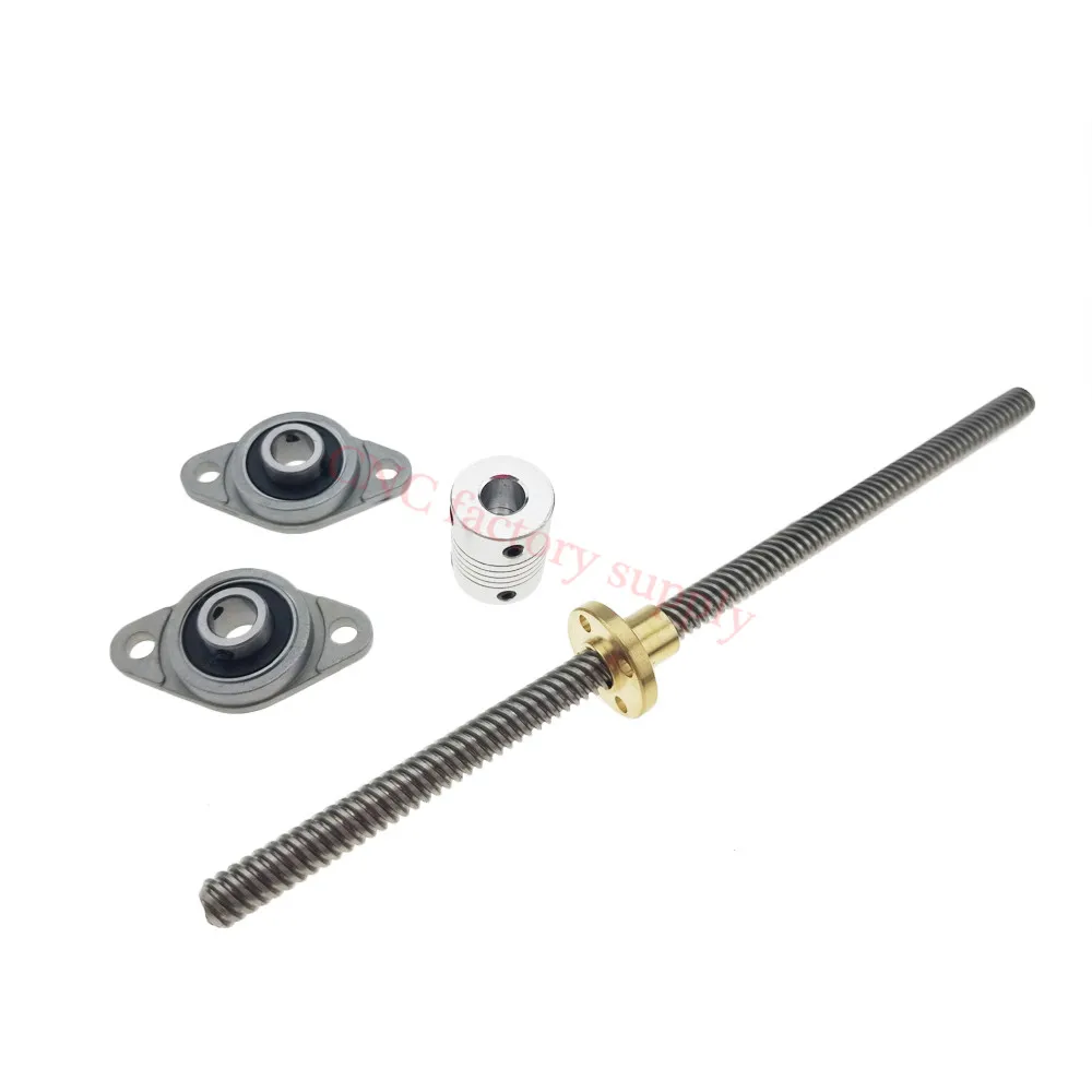 3D Printer T8-800 Stainless Steel Lead Screw Set with KFL08 With Shaft Coupling Dia 8MM Pitch 2mm Lead 8mm Length 800mm
3D Printer T8-800 Stainless Steel Lead Screw Set with KFL08 With Shaft Coupling Dia 8MM Pitch 2mm Lead 8mm Length 800mm