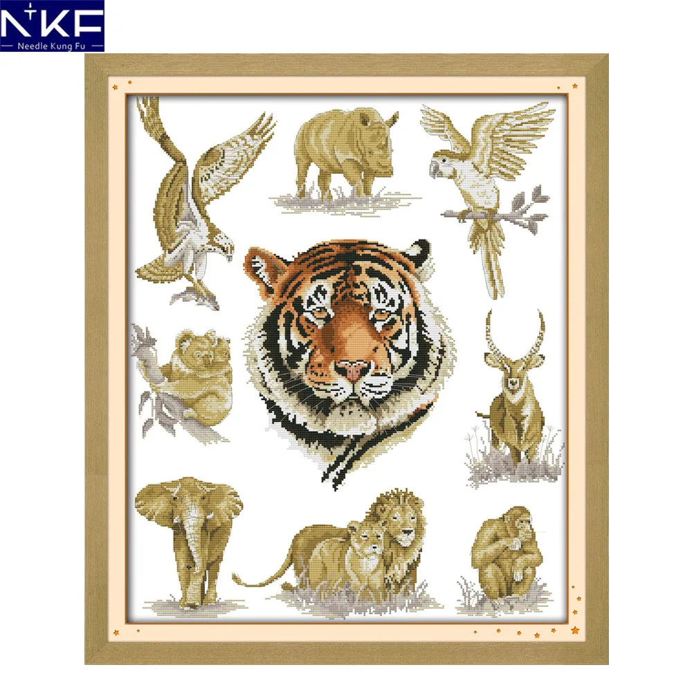 NKF The king of animals animal style needle craft cross stitch charts Chinese cross stitch kits for home decoration
NKF The king of animals animal style needle craft cross stitch charts Chinese cross stitch kits for home decoration