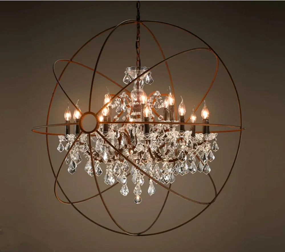 Pendant Lamps Dia 40/50/60/80cm hot sale Loft New Iron Orb Vintage Lamps With Crystal Droplets ,Crystal Pendant Lights PA0102
Pendant Lamps Dia 40/50/60/80cm hot sale Loft New Iron Orb Vintage Lamps With Crystal Droplets ,Crystal Pendant Lights PA0102