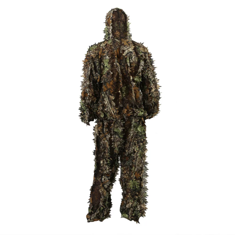 Открытый 3D листья листьев камуфляж одежда джунгли лесной Охота Ghillie костюм