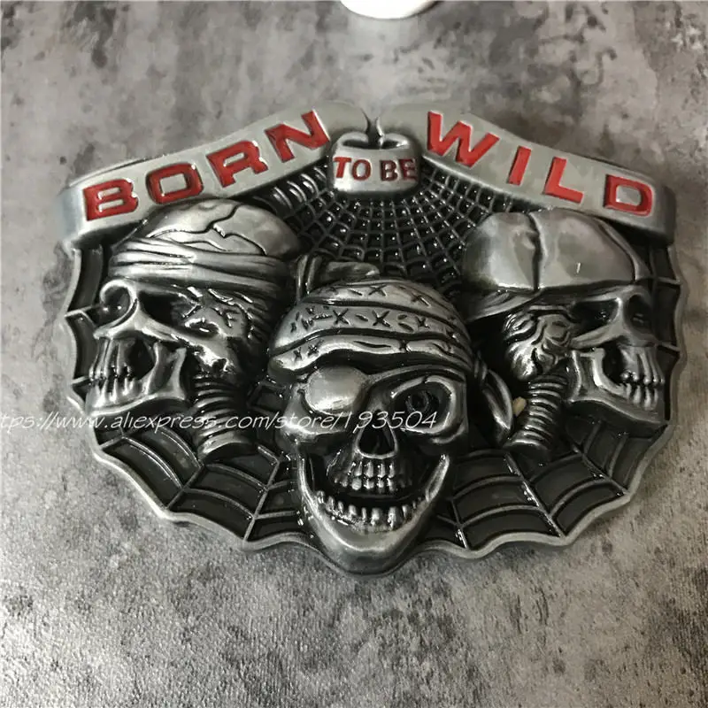 Cowboy 3 skull Metal Belt Buckle Fashion Born To Be Wild Punk Buckles Fit 4cm Wide Belt Men,Women,Jeans,Clothes accessories
Cowboy 3 skull Metal Belt Buckle Fashion Born To Be Wild Punk Buckles Fit 4cm Wide Belt Men,Women,Jeans,Clothes accessories