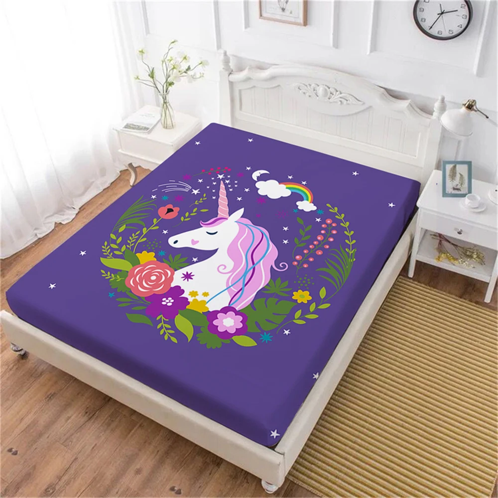 Girls Unicorn Bed Sheet Colorful Floral Fitted Sheet Princess Cartoon Bedding King Queen Deep Pocket Sheet Home Decor D30
Girls Unicorn Bed Sheet Colorful Floral Fitted Sheet Princess Cartoon Bedding King Queen Deep Pocket Sheet Home Decor D30