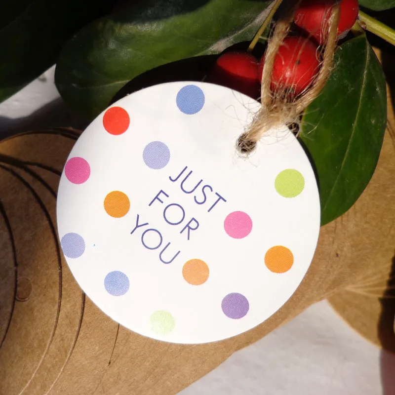 100pcs Round Just For with Colorful Dots You Bookmark Paper Gift Tags Hang Tag Kraft Paper Cards Label DIY Dia.4cm
100pcs Round Just For with Colorful Dots You Bookmark Paper Gift Tags Hang Tag Kraft Paper Cards Label DIY Dia.4cm