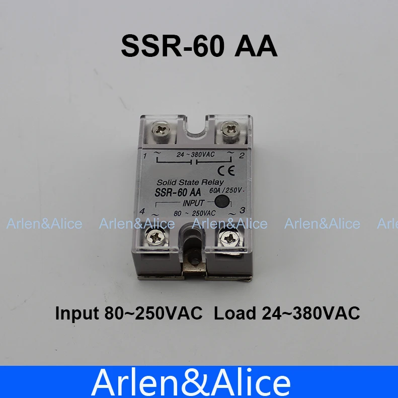 60AA SSR вход 80 ~ 250 нагрузка переменного тока 24-380 В переменного тока Однофазное твердотельное реле переменного тока
60AA SSR вход 80 ~ 250 нагрузка переменного тока 24-380 В переменного тока Однофазное твердотельное реле переменного тока