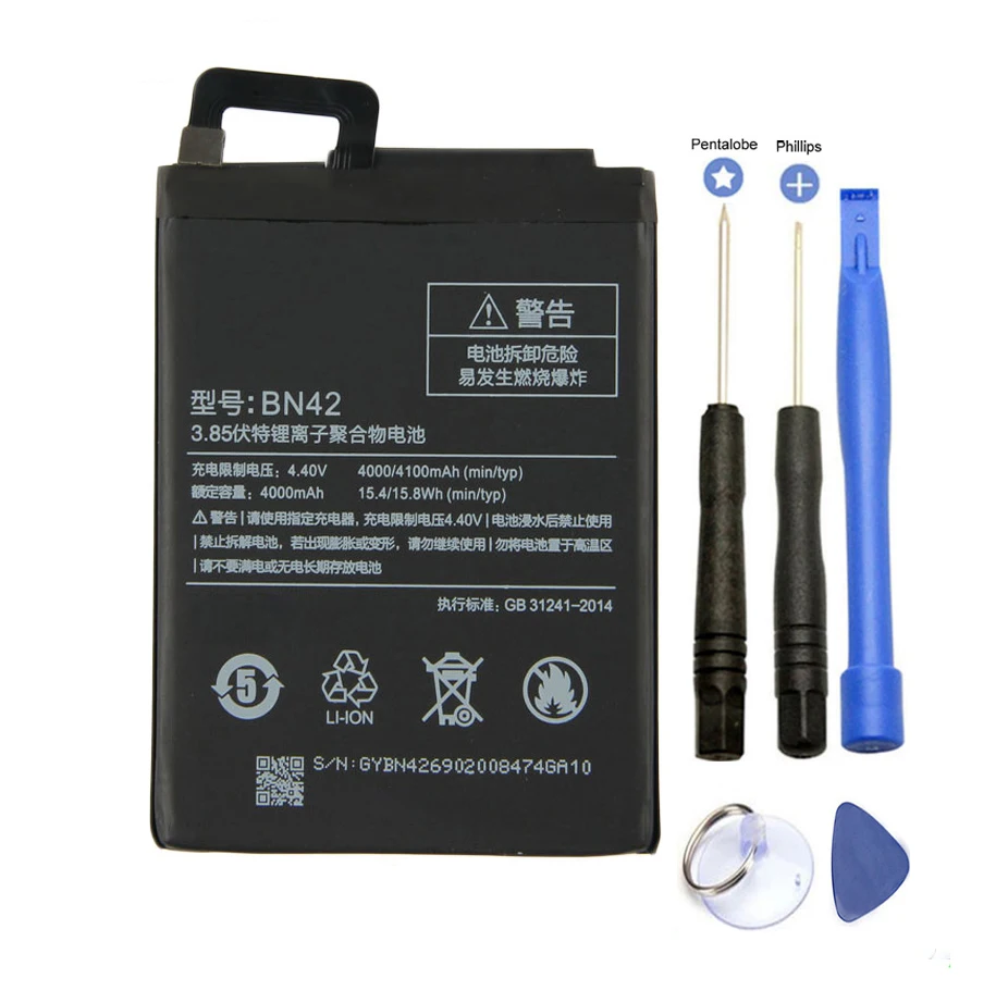 BN42 Mobile Phone Battery For Xiaomi Redmi 4 Replacement internal Phone Li-ion Battery with Repair Tools
BN42 Mobile Phone Battery For Xiaomi Redmi 4 Replacement internal Phone Li-ion Battery with Repair Tools