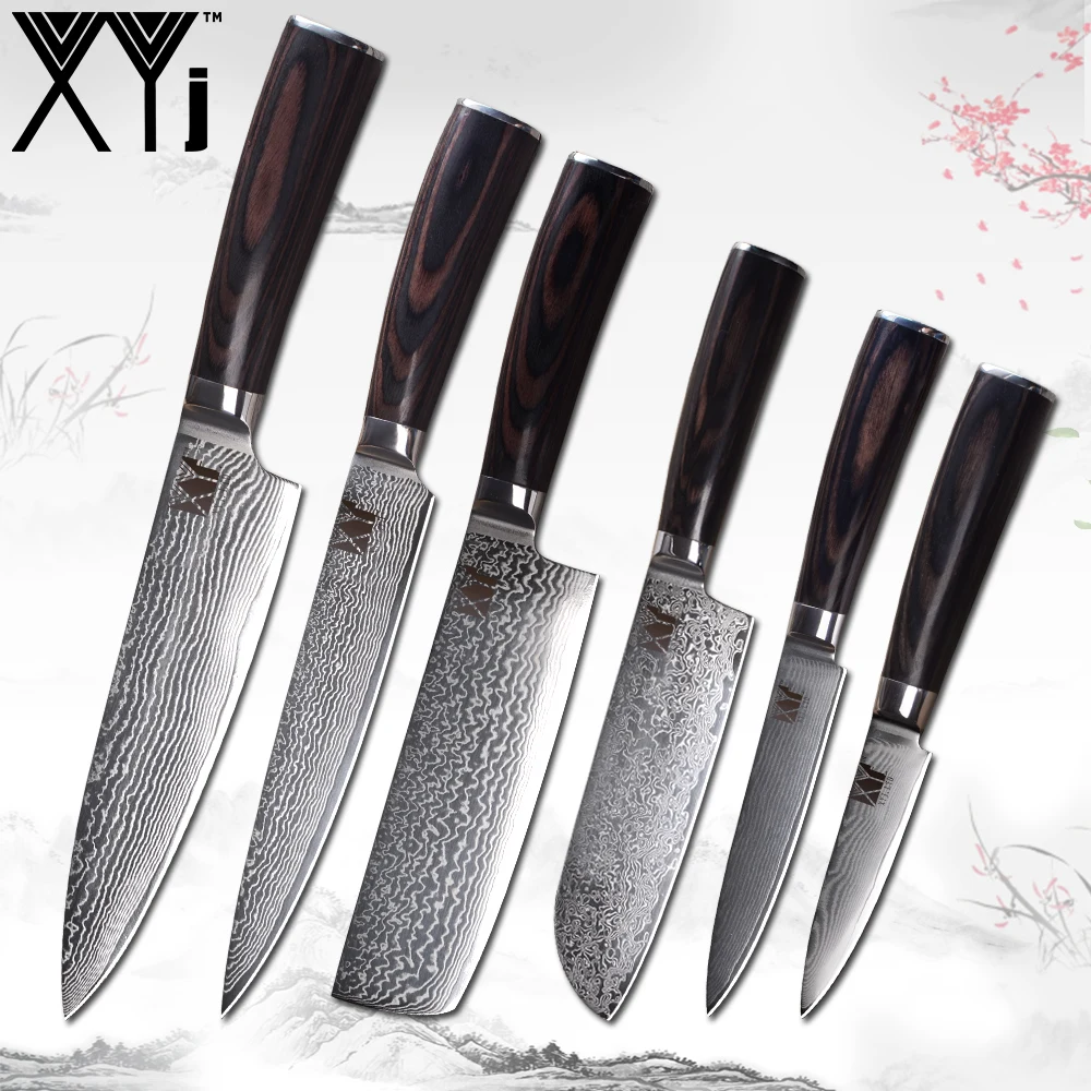 XYj VG10 Core 67 Layer Damascus Steel Knife Fruit 2*Utility 2*Santoku Chopping Slicing Chef Kitchen Knife Set Cooking Knife
XYj VG10 Core 67 Layer Damascus Steel Knife Fruit 2*Utility 2*Santoku Chopping Slicing Chef Kitchen Knife Set Cooking Knife
