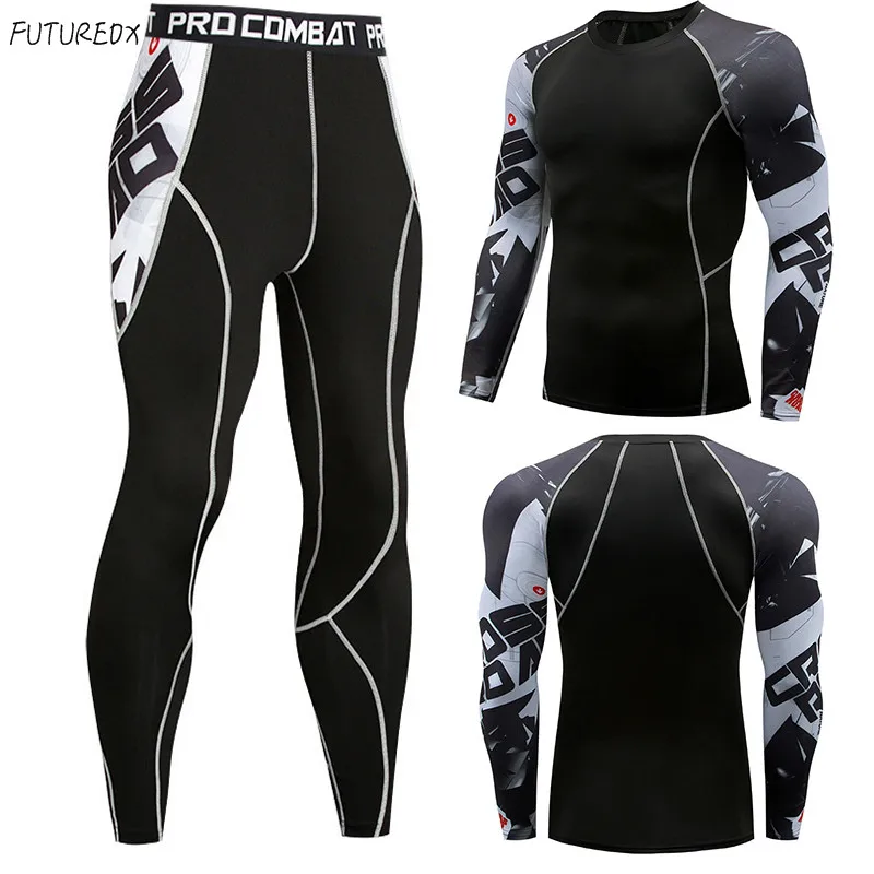 Men T shirts Trousers Set 2 Piece Men's Sportswear Compression Suit Joggers Fitness Base Layer Shirt Leggings Rashguard Clothes
Men T shirts Trousers Set 2 Piece Men's Sportswear Compression Suit Joggers Fitness Base Layer Shirt Leggings Rashguard Clothes