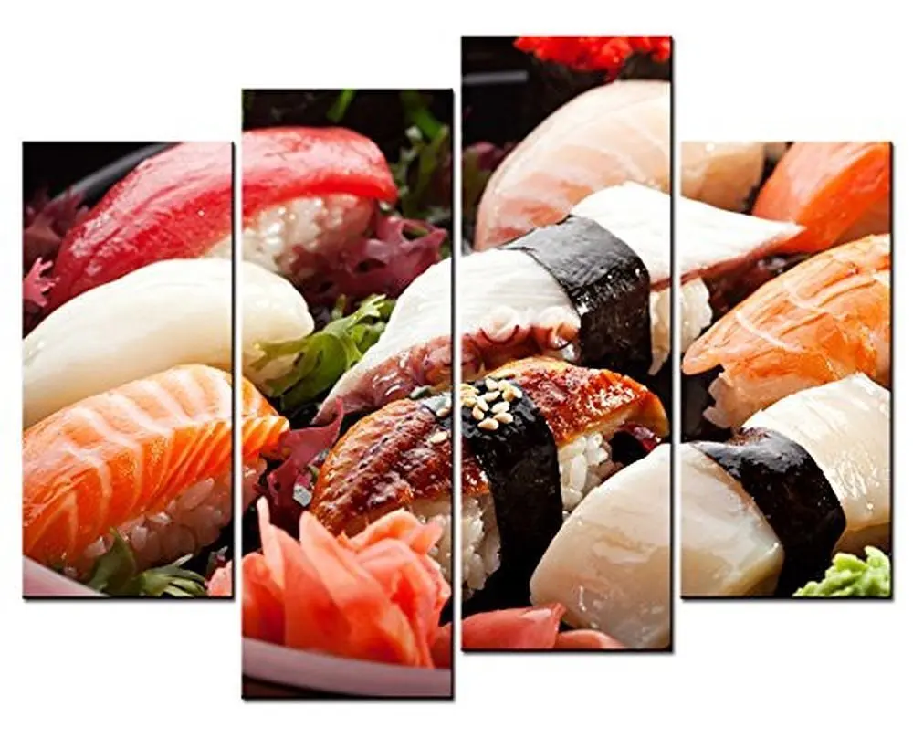 4 panel frame delicious sushi canvas wall painting artist decorating restaurant canvas printing modern painting XJDC10-21
4 panel frame delicious sushi canvas wall painting artist decorating restaurant canvas printing modern painting XJDC10-21