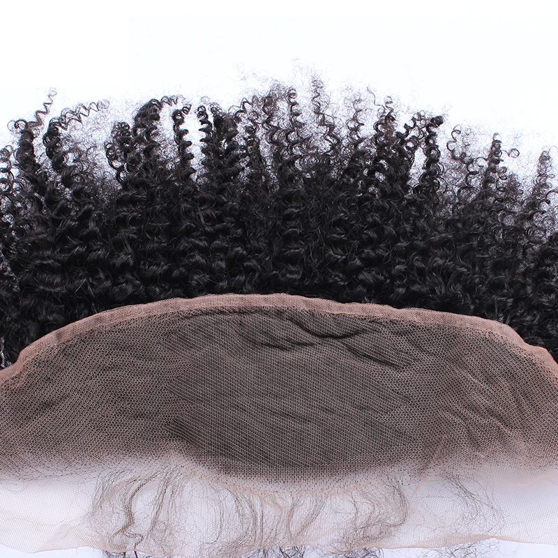 

13x4 Lace Frontal Closure Pre Plucked With Baby Hair Mongolian Afro Kinky Curly Remy Hair Natural Black Human Hair Ever Beauty