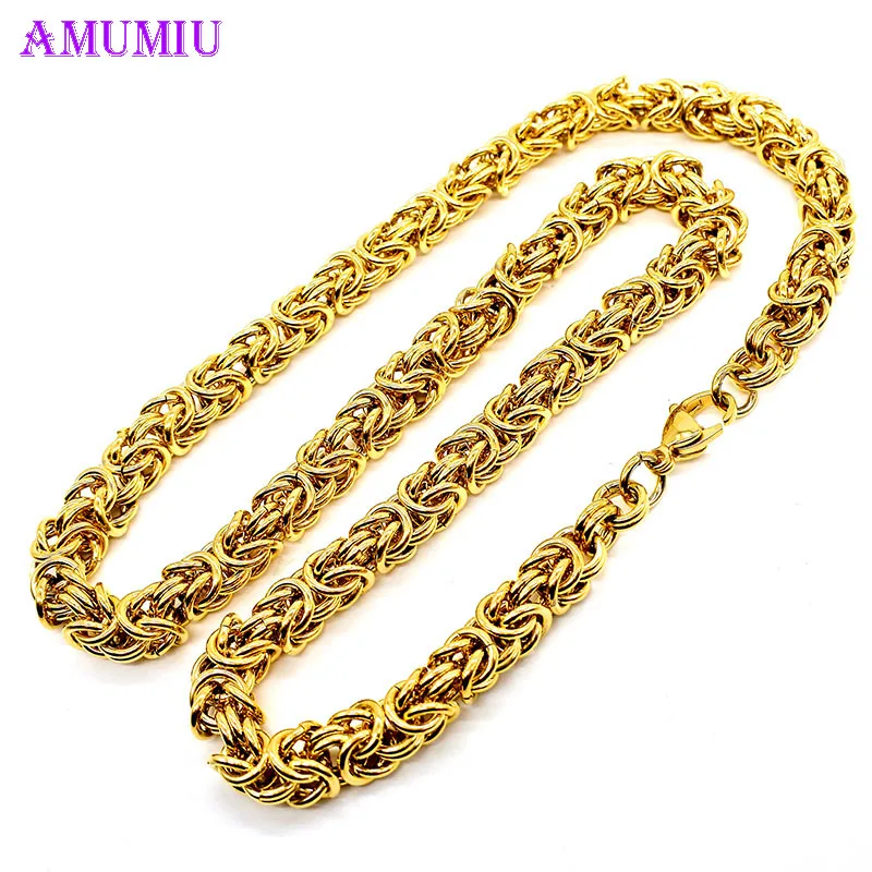 AMUMIU Promotion 40/45/50/55/60/65/70cm Steel Gold Classic Necklace For Women Men Punk Hip Hot Jewelry Heavy Necklaces N011
AMUMIU Promotion 40/45/50/55/60/65/70cm Steel Gold Classic Necklace For Women Men Punk Hip Hot Jewelry Heavy Necklaces N011