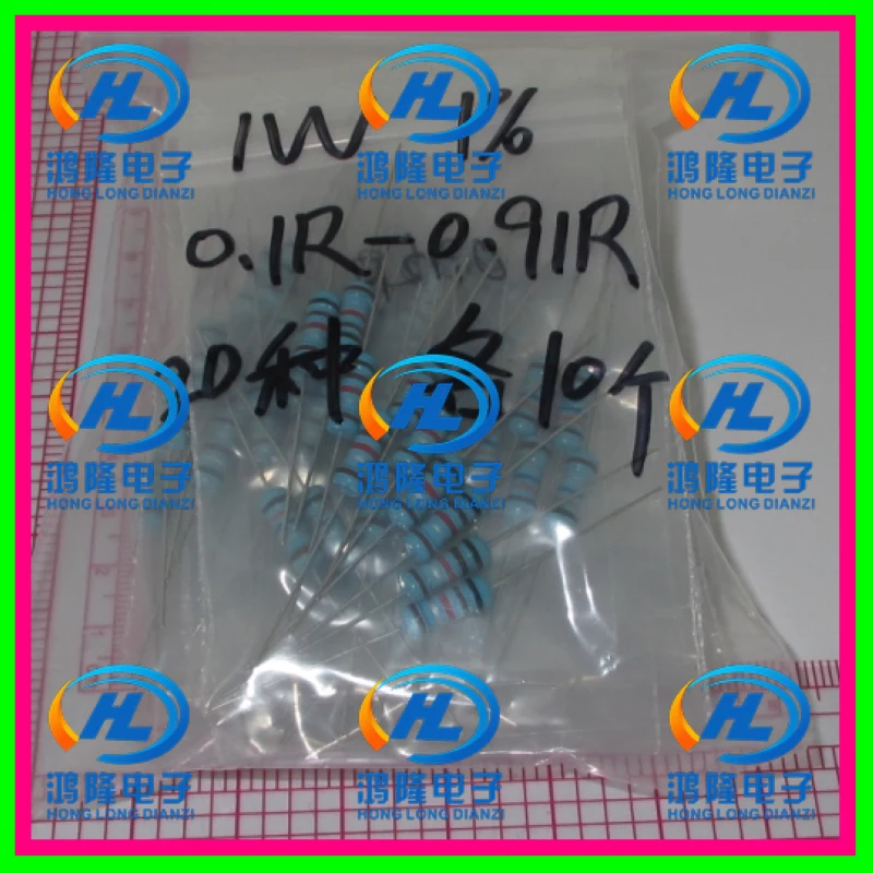 200PCS/lot 1W 20valuesX10pcs=200pcs Metal Film Resistor Kit 0.1R-0.91R Resistor Pack 1W 1% samples psck Assorted Kit
200PCS/lot 1W 20valuesX10pcs=200pcs Metal Film Resistor Kit 0.1R-0.91R Resistor Pack 1W 1% samples psck Assorted Kit