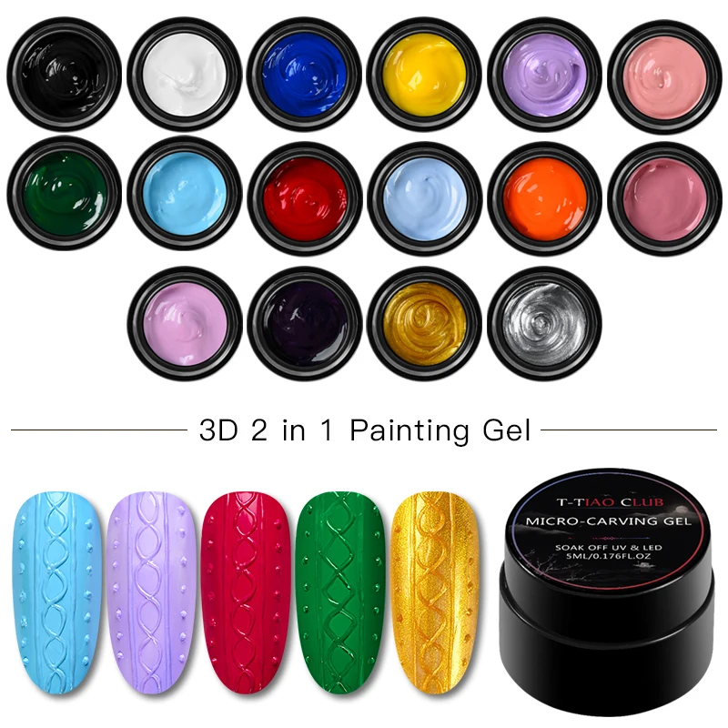 3D Nail Art Painting Nail Gel Polish5ml Micro-carving 2 In 1 UV LED Gel Varnish DIY One-Shot Color Polish Nail Art Decoration
3D Nail Art Painting Nail Gel Polish5ml Micro-carving 2 In 1 UV LED Gel Varnish DIY One-Shot Color Polish Nail Art Decoration