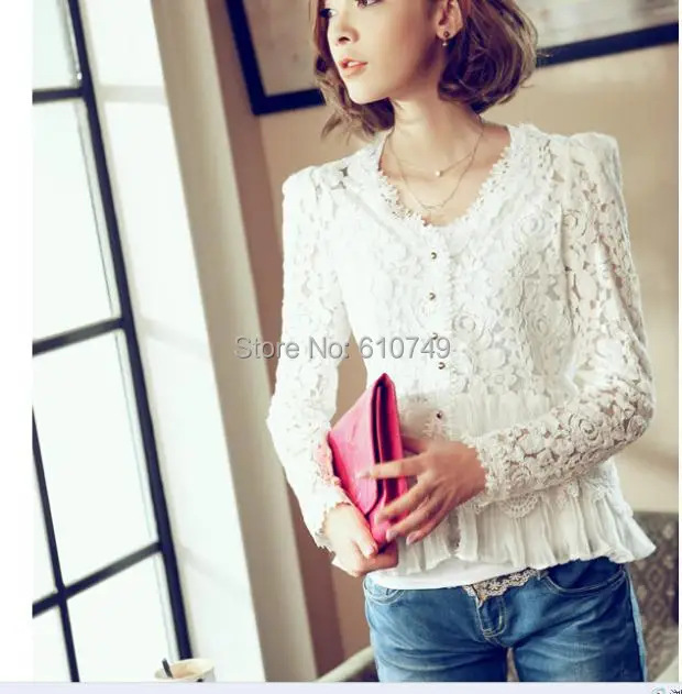 Newest Fashion Women White Lace Blouse Chiffon Shirt Blusa Renda Ladies V-Neck Women's Tops Long Sleeve Patchwork Shirts
Newest Fashion Women White Lace Blouse Chiffon Shirt Blusa Renda Ladies V-Neck Women's Tops Long Sleeve Patchwork Shirts