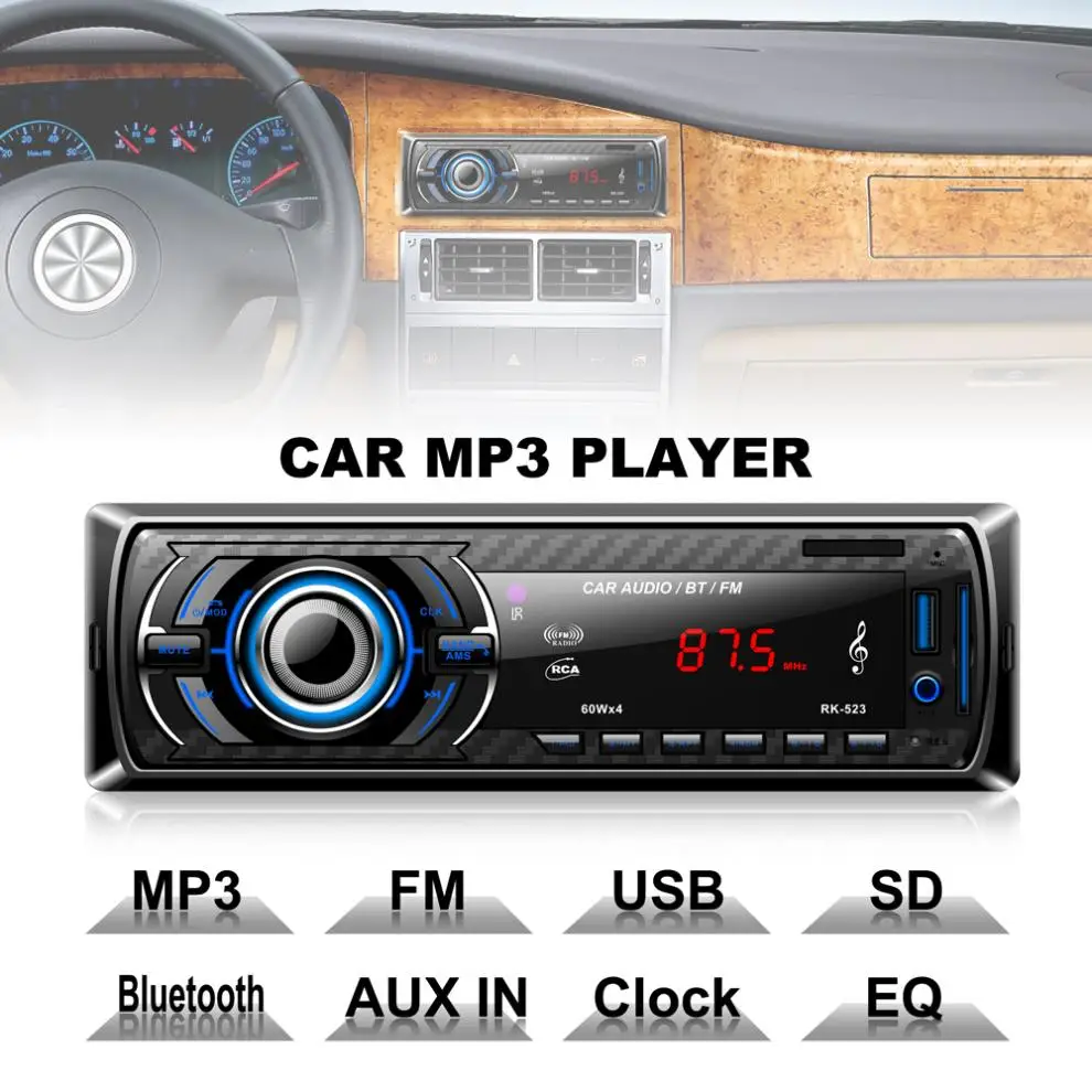 Digital 12V Bluetooth Car Radio MP3 Player Vehicle Stereo Audio Support FM / USB / SD / AUX In with Remote Control
Digital 12V Bluetooth Car Radio MP3 Player Vehicle Stereo Audio Support FM / USB / SD / AUX In with Remote Control