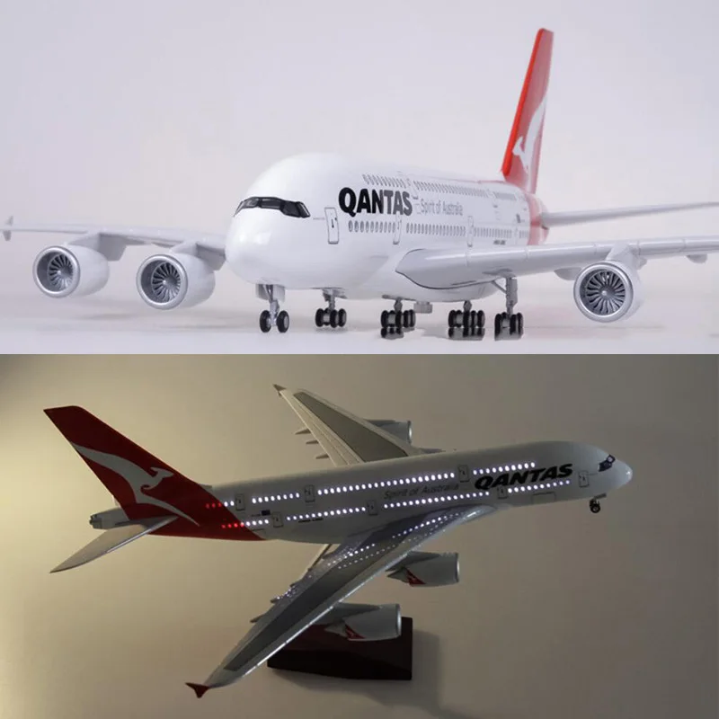 1/160 Scale 50.5CM Airplane Airbus A380 QANTAS Airline Model W Light and Wheel Diecast Plastic Resin Plane For Collection
1/160 Scale 50.5CM Airplane Airbus A380 QANTAS Airline Model W Light and Wheel Diecast Plastic Resin Plane For Collection