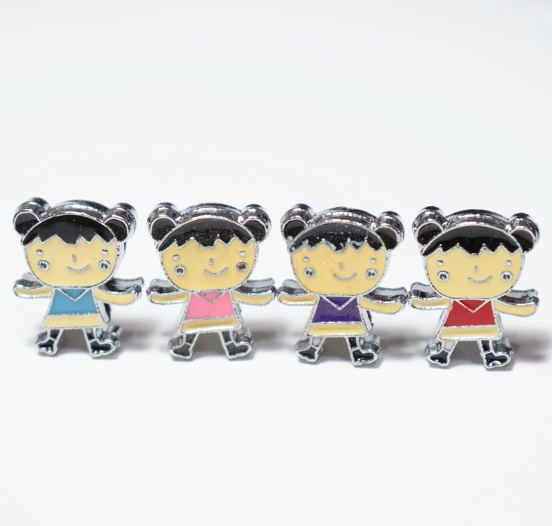 8mm Hole Sweet Adorable Girl Kids Slide Charms Beads DIY Accessories Handmade Jewelry For Bracelets Key Chains Pet Collar | Украшения и