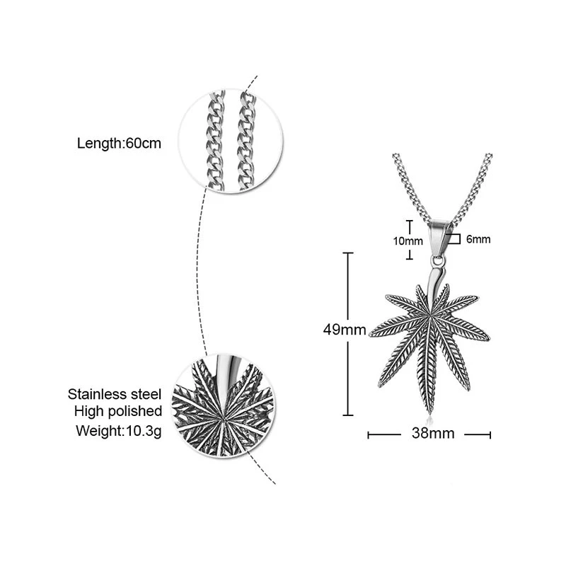 Vnox Vintage Leaf Pendant for Men Stainless Steel Necklaces Maple Texture Accessory with 24" Chain
Vnox Vintage Leaf Pendant for Men Stainless Steel Necklaces Maple Texture Accessory with 24" Chain