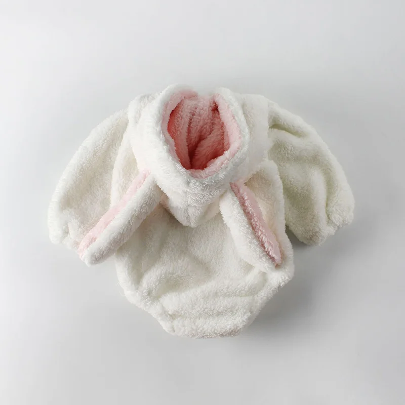 Fleece Winter Baby Romper Bunny Long Ear Infant Jumpsuit Toddler Rompers Onesie Newborn Clothes for Boys Girls | Детская одежда и