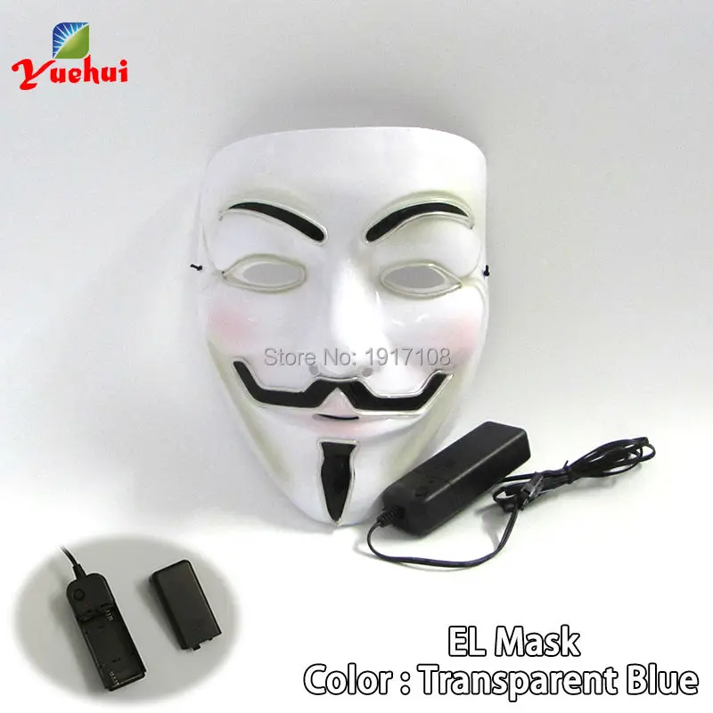 10 pcs Fashion Halloween 10 colors Available Vendetta Mask el wire LED Mask glowing Neon MASK as Festival Carnival Party Decor
10 pcs Fashion Halloween 10 colors Available Vendetta Mask el wire LED Mask glowing Neon MASK as Festival Carnival Party Decor