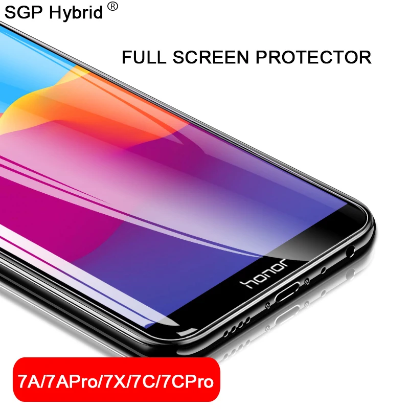 9 H Полное стекло Honor 7C Закаленное протектор экрана для huawei Pro 7X 7A A7 X7 C7 7 A C X защитные