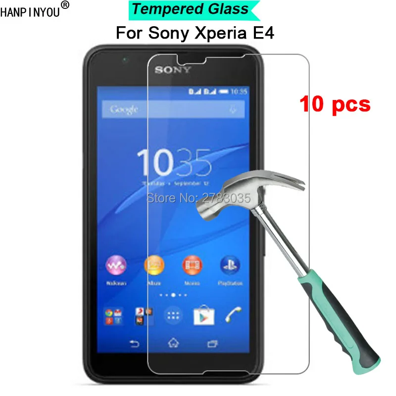 

10 Pcs/Lot For Sony Xperia E4 E 4 / Dual 5.0" 9H Hardness 2.5D Ultra-thin Toughened Tempered Glass Film Screen Protector Guard