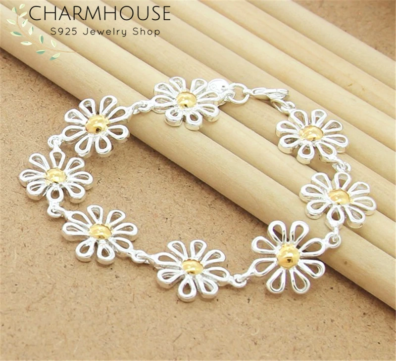 CharmHouse 925 Silver Bracelets for Women Mum Flower Link Chain Bangle & Bracelet Wristband Pulseira Wedding Party Jewelry Gifts
CharmHouse 925 Silver Bracelets for Women Mum Flower Link Chain Bangle & Bracelet Wristband Pulseira Wedding Party Jewelry Gifts